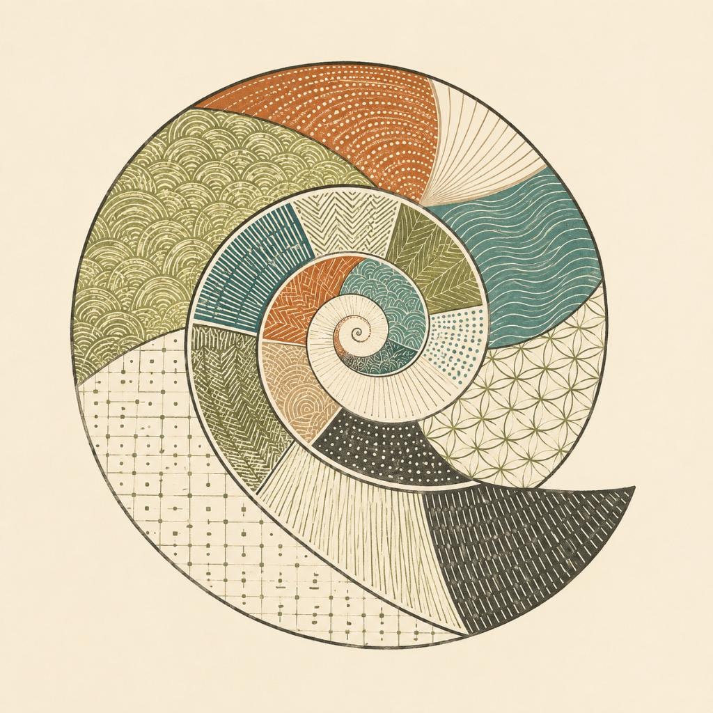 Spiral pattern work illustration